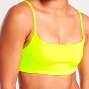 Athleta Bright Green Square Neck Bikini Top